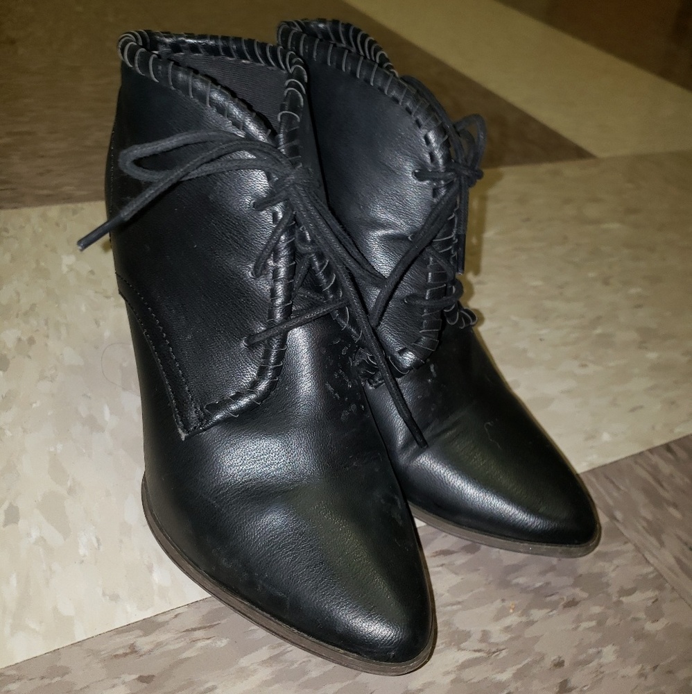 Black Lace Up Heels Size 7